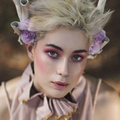 Hair & Makeup by Inèz • Photo by Natalie Tirant • Florals Stems from Her • Ceramics Zoe • Fashion Madeleine Sinco • Model Abbie